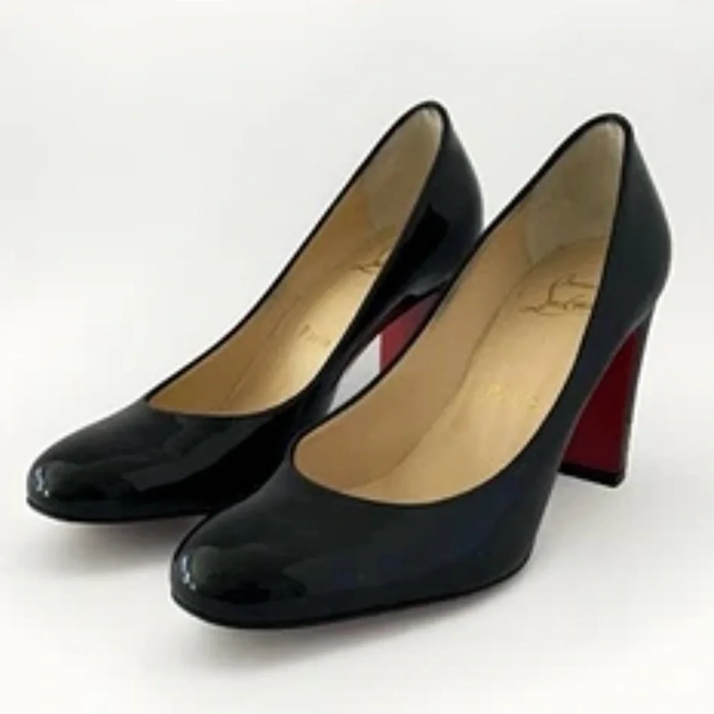 Christian Louboutin Lady Gena Pumps Heels Black Patent Leather Size 35.5 US 5.5 - Picture 6 of 13